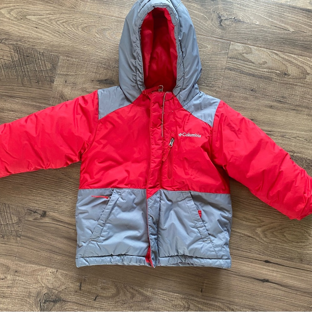 Columbia Red and Gray Hooded Jacket